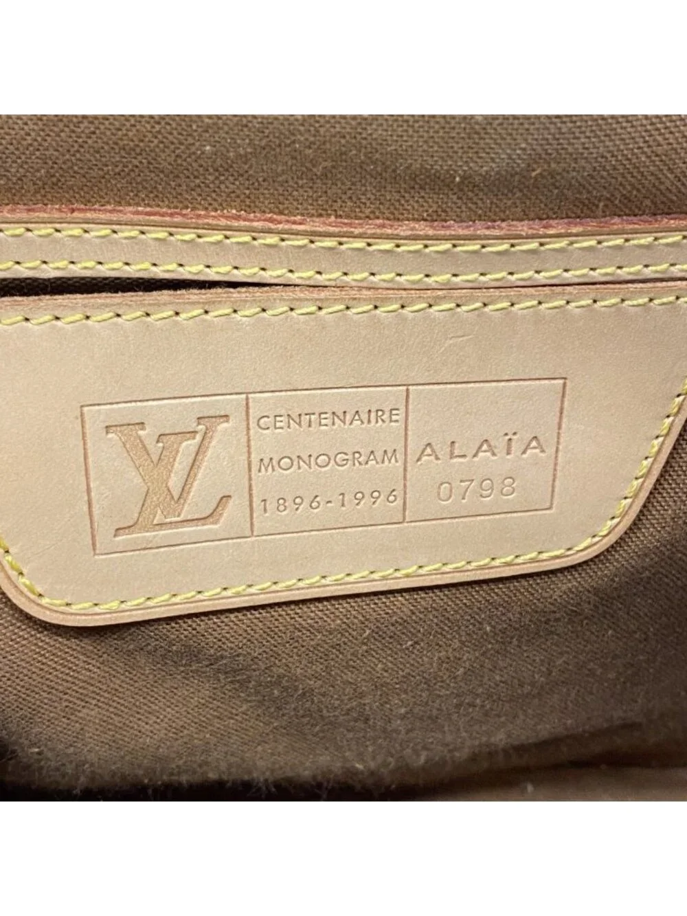 Louis Vuitton Handbag Monogram Leopard Azzedine Alaia Alma Brown